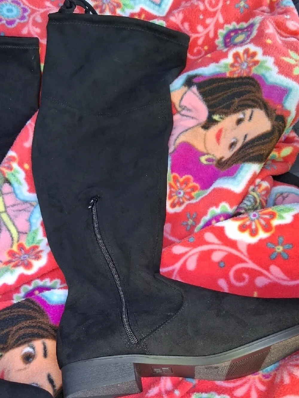 Time and Tru Black Over-the-Knee Zip Riding Boots